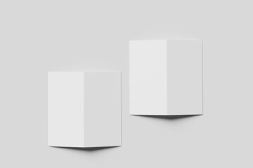 DL blank bi-fold brochure for mockup. 3D render illustration