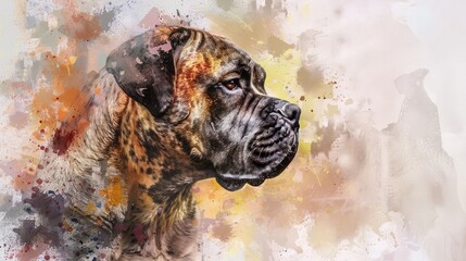 a watercolor painting of a mastiff a dog watercolor art station trends unusually unique beauty discord profile picture imaginfx stunning design transparent labs full body dramatic profile dj canvas ar