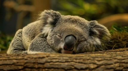 Koala Phascolarctos cinereus resting in a zoo