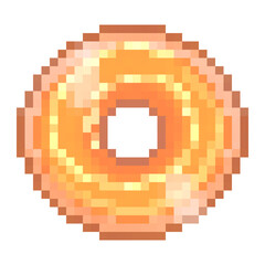 "Pixel Pastry: A Sweet Delight Icon" This pixel art icon features a charming piece of sweet pastry, rendered in vibrant, retro style to evoke a sense of nostalgia and deliciousness.