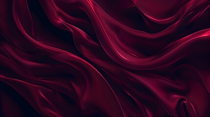 Obraz premium Elegant Velvet Fabric Folds and Curves in Deep Red Tones