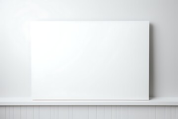 Blank white board on the wall in empty room