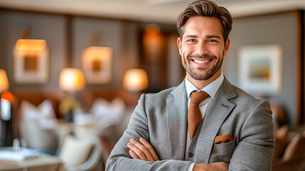 Fototapeta premium Exploring the Lucrative Opportunities: Business Presentation on Advantages of Investing in the Hospitality Industry