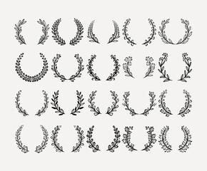 Elegant Hand-Drawn Floral Wreaths Collection