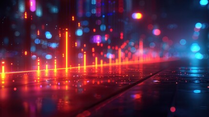 Obraz premium Neon Lights Cityscape