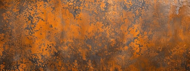 Creative Rusty Orange-Brown Metal Weathered Steel Stone Texture Panorama: Grungy Industrial Background for Artistic Web Design, Advertising, and Marketing. Ideal for 4K High-Resolution Wallpapers, Ban
