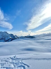 snow covered mountains