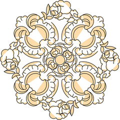 Sketch illustration silhouette vector design image ornament floral icon logo symbol classic rosette vintage ethnic traditional 