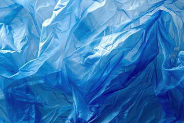 Obraz premium close up horizontal abstract flowing transparent plastic blue packaging wallpaper background