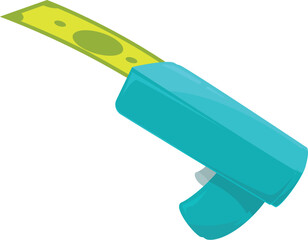 Money gun shooting banknote representing wealth, cash, finance and investment concepts