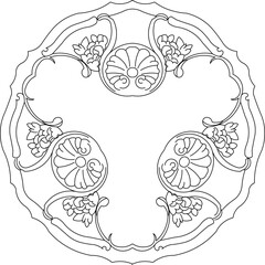 Sketch illustration silhouette vector image design ornament frame classic vintage ethnic traditional european model