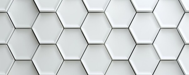 Fototapeta premium Metallic hexagon pattern with depth and shadow effects, 3D hexagons, industrial design