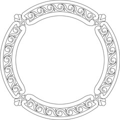 Sketch illustration silhouette vector image design ornament decoration frame icon logo symbol rosette classic vintage ethnic traditional european model