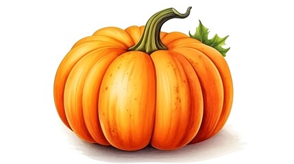 Obraz premium Watercolor cute colorful halloween orange pumpkins. Hand drawn autumn party illustration.