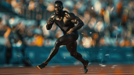 Black sprinter at the olympic games in paris 2024