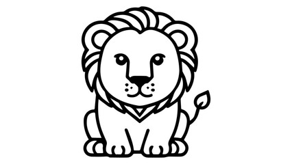 simple outline of a lion shape in vector illustration on white background