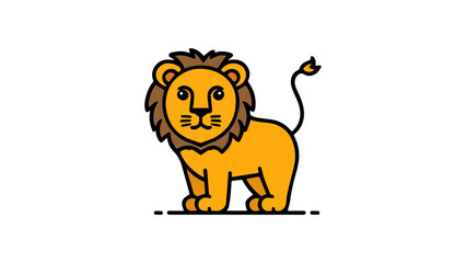 very simple sign/symbol of a lion standing illustration on white background