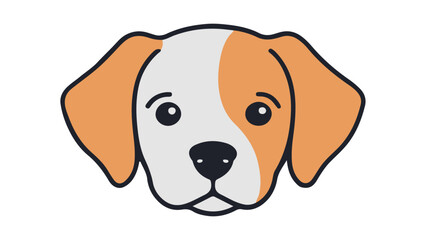 cute half brown half gray puppy/dog shape illustration in vector