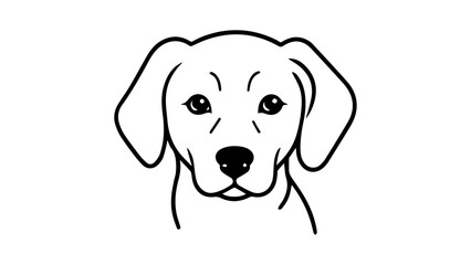 white Labrador retriever with cute smile on face illustration in vector