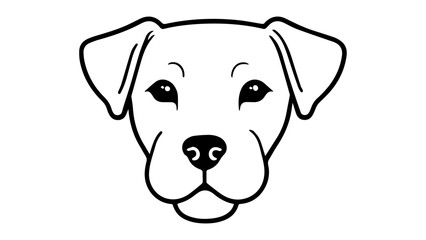 black and white dog face shape illustration vector on white background
