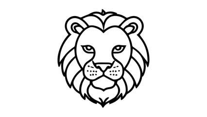 simple cartoon illustration of a lion in vector black and white