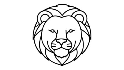 fate lion head icon with big fur illustration on white background