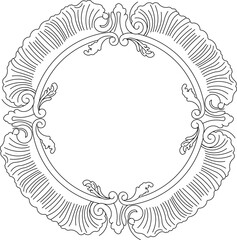 Sketch illustration silhouette vector image detail design ornament decoration frame rosette classic vintage ethnic traditional european model 