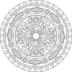 Sketch illustration silhouette vector image detail design ornament decoration icon logo symbol rosette classic vintage ethnic traditional european model