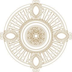 Sketch illustration silhouette vector image detail design ornament rosette classic vintage ethnic traditional european model 