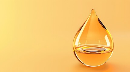 Fototapeta premium Oil drop vector illustration. Yellow liquid droplet
