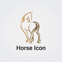 Logo Cheval Silhouette - Image de Marque pour Société Beige Brun