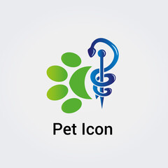 Fototapeta premium Logo Animal Médical Assurance Santé Vétérinaire Icône Carte et Charte Graphique Entreprise 