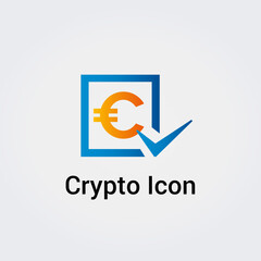 Logo Crypto Coin Argent Finance Icone Carte de Visite et Charte Graphique Entreprise 