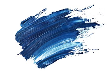 dark blue stroke of paint isolated on white background, watercolor style white background
