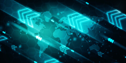 2d illustration world map abstract background
