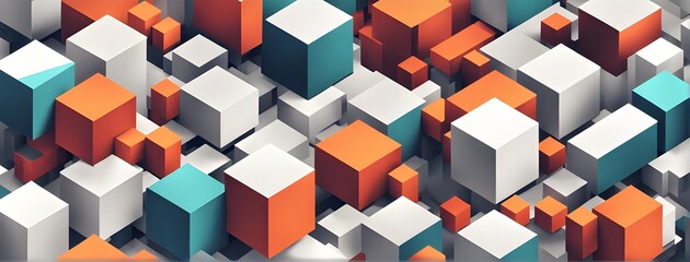 Obraz premium abstract isometric 3d vector wallpaper illustration of a modern cityscape