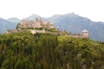 View of Ehrenberg castle ruins. Reutte. Tyrol. Austria 