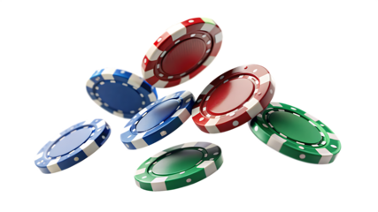 Colorful poker chips on a white background, gambling, casino, betting, gaming accessories
