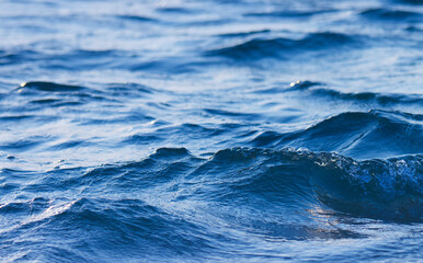 Fototapeta premium Blue ocean water. Sea water. Selective focus.