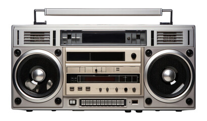 Obraz premium PNG Retro boombox cassette player electronics stereo radio.