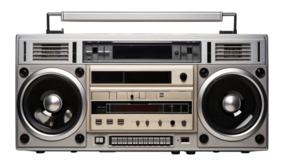 PNG Retro boombox cassette player electronics stereo radio.