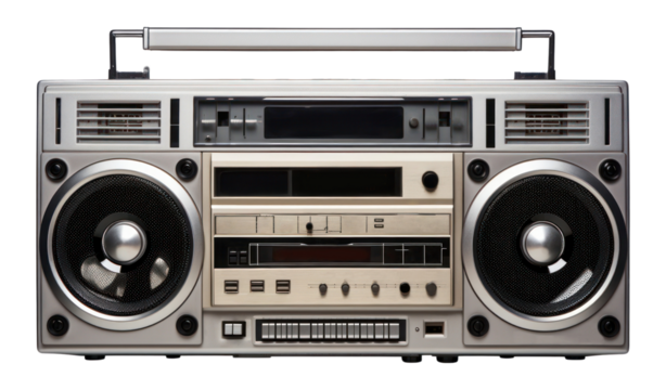 PNG Retro boombox cassette player electronics stereo radio.