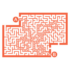 Illustration with labyrinth, maze conundrum for kids. Baby puzzle with entry and exit. Children puzzle game.