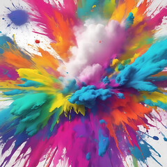 colorful splashes on white
