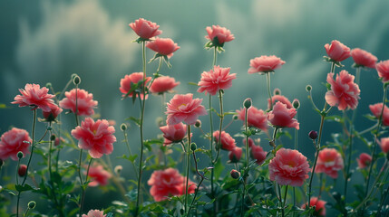 Obraz premium Mother's Day decorations concept. Top view photo of trendy gift boxes with ribbon bows and tulips on isolated pastel pink background with copyspace. Minimal styled concept. White daisy chamomile.