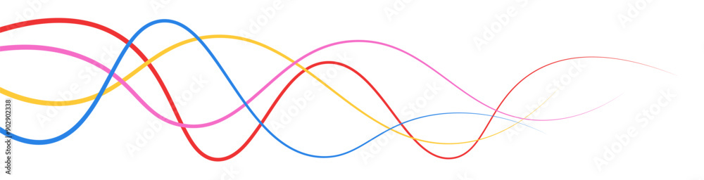 Wall mural layout card border wavy colorful line design vector