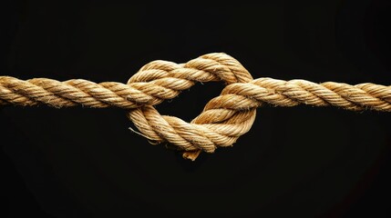 Simple rope with a heart-shaped knot, symbolizing love and the bonds that tie us together