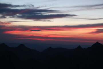 Zachód słońca w Tatrach