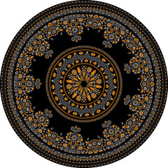 Luxury Black Colorful Elegant Mandala vector template. oriental mandala, Oriental pattern, Traditional Turkish, Arabic, Indian, Turkish, Pakistan ottoman motifs used for fabric, textile, Wallpaper.