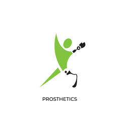 prosthetics vector icon. Disabled person logo